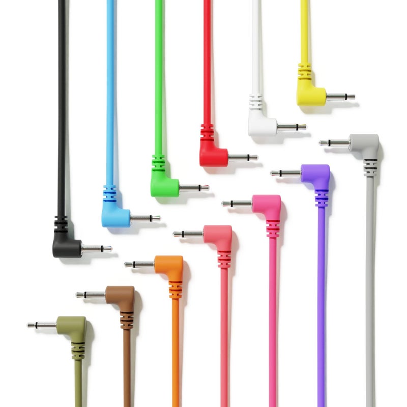 ExcelValley - Right Angle Mono Modular Patch Cables TS 3.5mm 1/8 inch Eurorack Synthesizer [6A-Pack | 30 cm - 11.81"] - Image 5